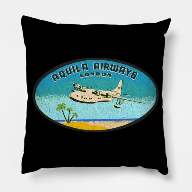 Aquila Airways London Pillow by Midcenturydave