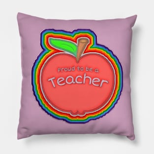 🌈🍎 Teacher Apple Pillow