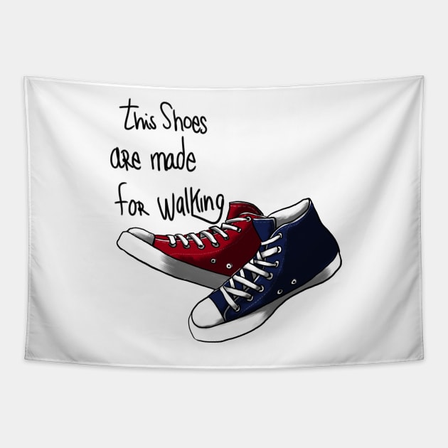 Walking Shoes Tapestry by Zo8o