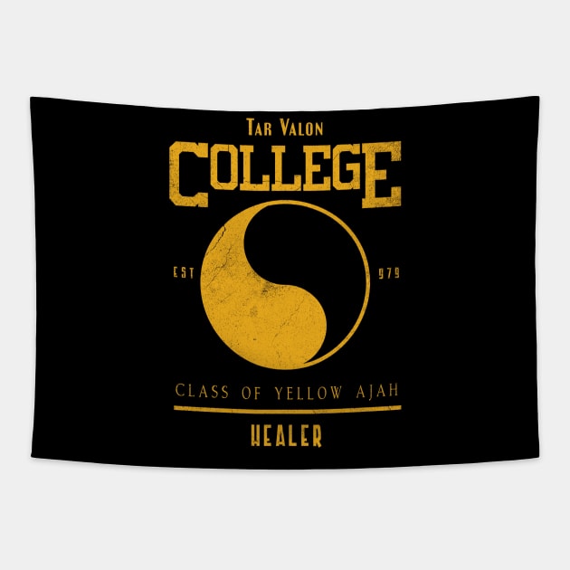 Tar Valon College Yellow Ajah Slogan and Symbol Tapestry by TSHIRT PLACE