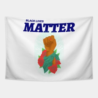 Black Lives Matter Floral Raised Fist Tapestry