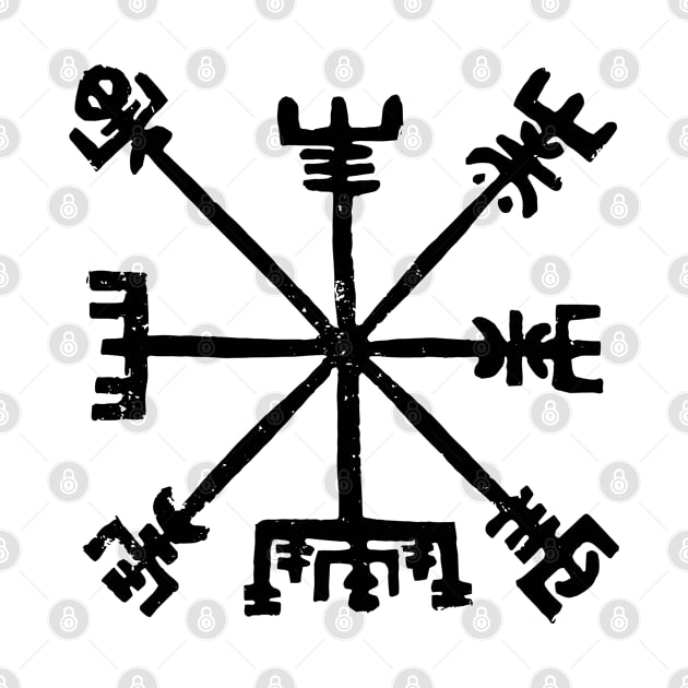 Vegvisir Block Print (Black Ink Version) by LaForma