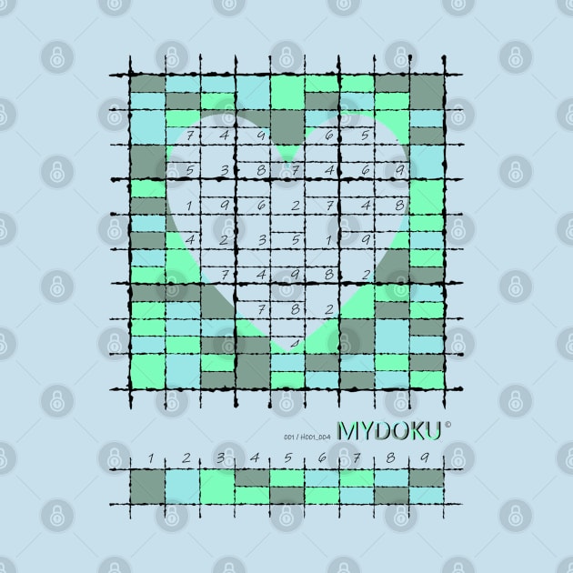 Mydoku_001_H001_004_F: Sudoku, Sudoku coloring, logic, logic puzzle, holiday puzzle, fun, away from screen by Mydoku