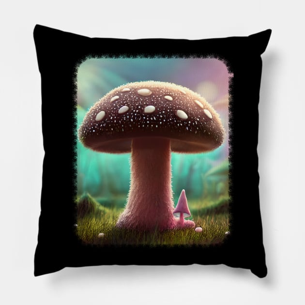 Realistic and Aesthetic Mushroom Pillow by Promen Art