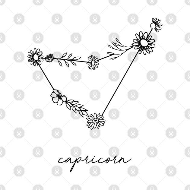 Capricorn Zodiac Wildflower Constellation by aterkaderk