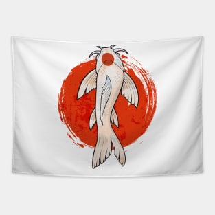 Koi Fish Art TANCHO KOHAKU Tapestry