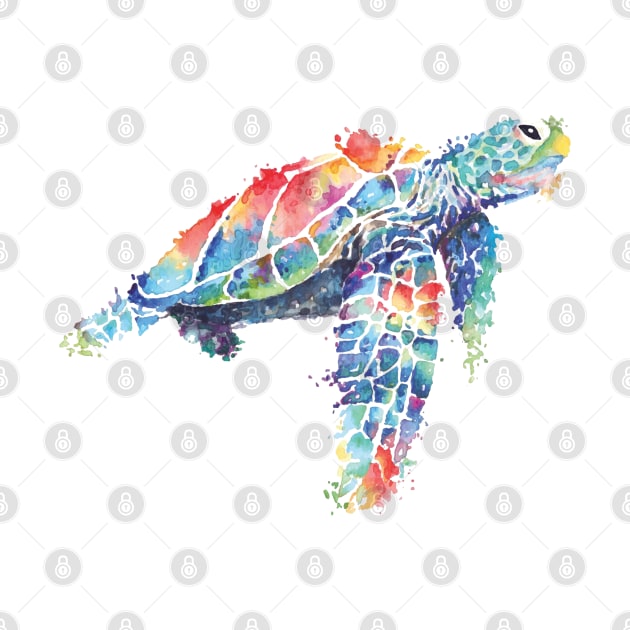 Tie dye, watercolor turtle by YaiVargas