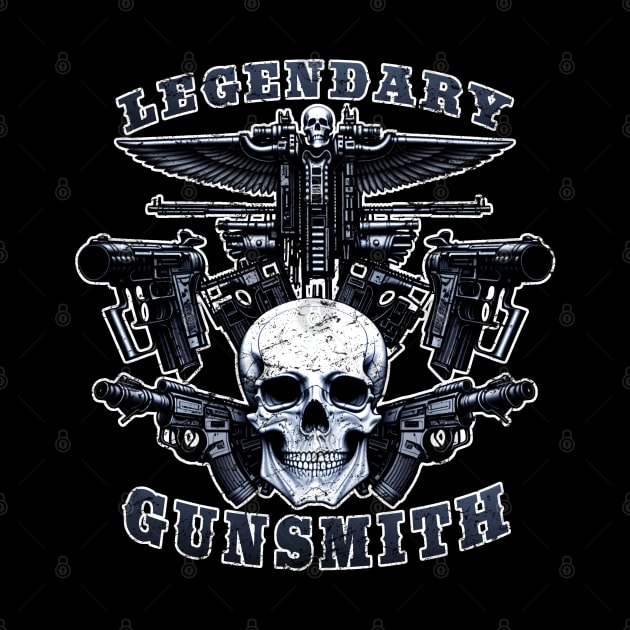 Legendary Gunsmith Skull Logo Military gift by 8 Fists of Tees