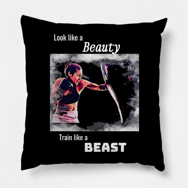 Woman boxing: Motivational quote Pillow by Walters Mom