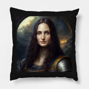 Mona Lisa Astronaut Realistic Painting Pillow