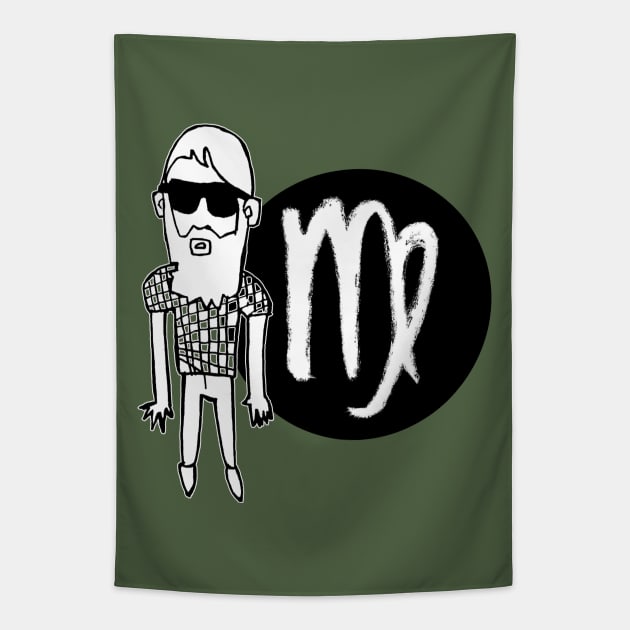 Virgo Zodiac Man, Virgo Guy or Boy Tapestry by badlydrawnbabe