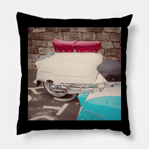 Scooter Boys #2 Pillow by Debra Cox 