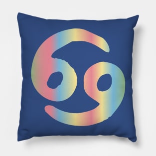 Pastel Rainbow Cancer Zodiac Sign Design Pillow