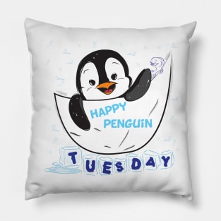 Happy Penguin - Wear it on every Tuesday Pillow