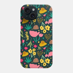 Snails and flowers 3 Phone Case