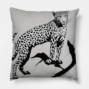 Leopard Shadow Silhouette Anime Style Collection No. 190 Pillow