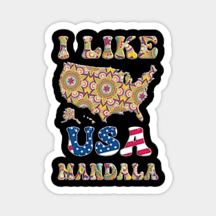 I like (love) USA Mandala / Mandala on USA Map Magnet