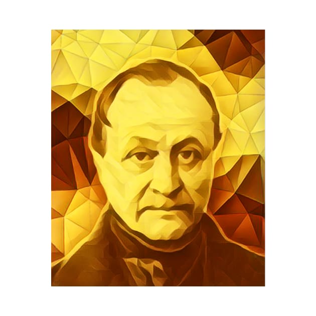 Auguste Comte Golden Portrait | Auguste Comte Artwork 9 by JustLit