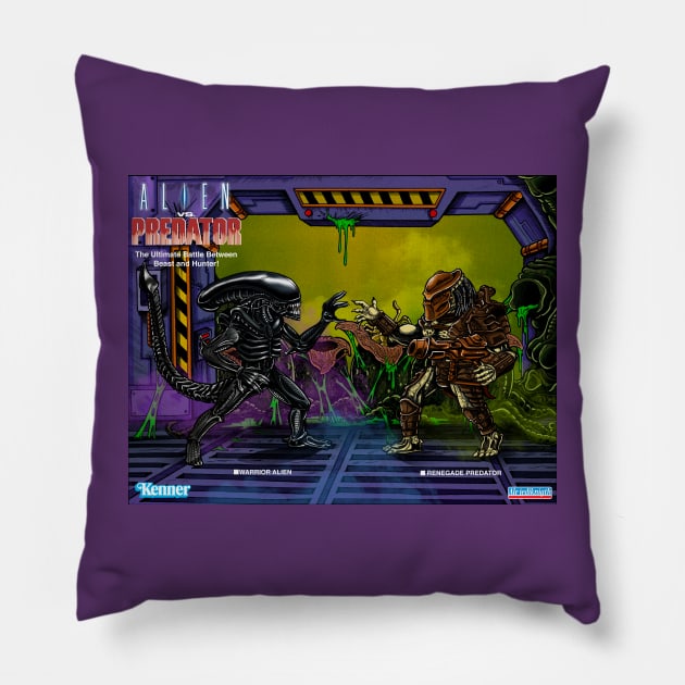 Alien vs Predator Retro Pillow by Ale_jediknigth