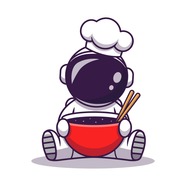 Cute Astronaut Chef Cooking Cartoon by Catalyst Labs