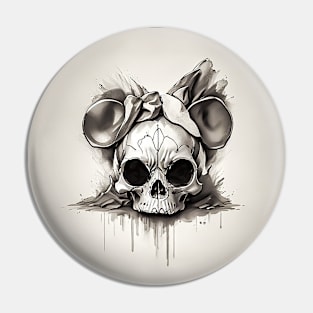 Mouse Skull illustration Pin