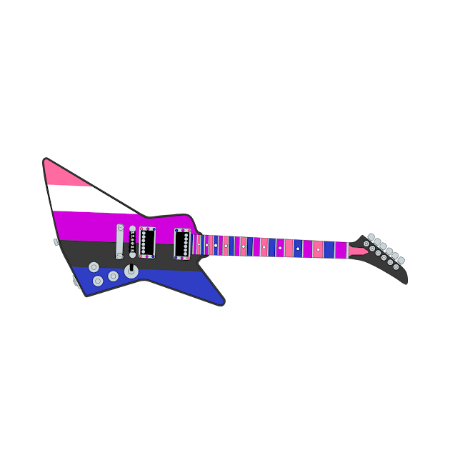 Genderfluid Pride Electric Guitar by Kassi Skye