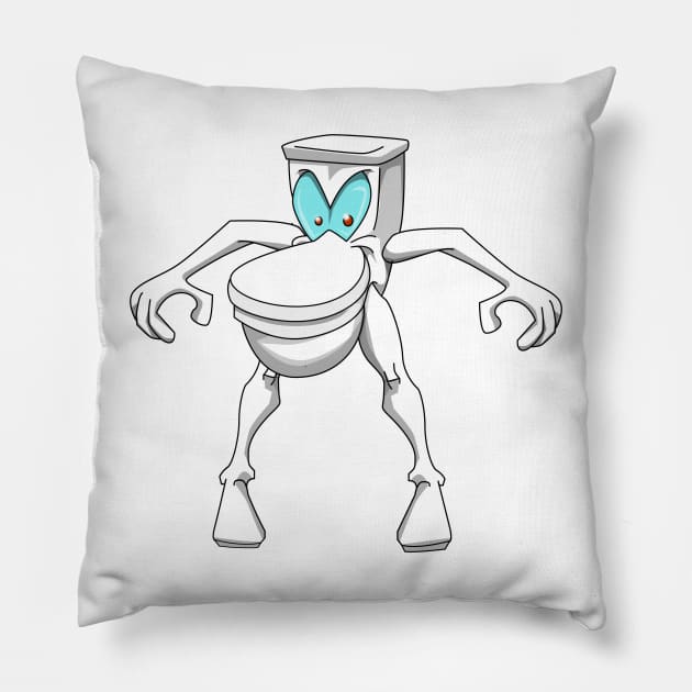 Mr. Potty Man Pillow by Wickedcartoons