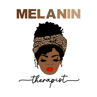 Melanin Therapist Cheetah Design T-Shirt