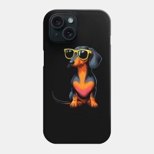 Funny Dachshund with Sunglasses Phone Case