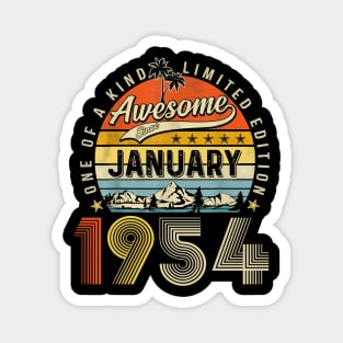 Awesome Since January 1954 Vintage 69th Birthday Magnet