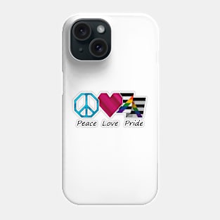 Peace, Love, and Pride design in LGBT Ally pride flag colors Phone Case