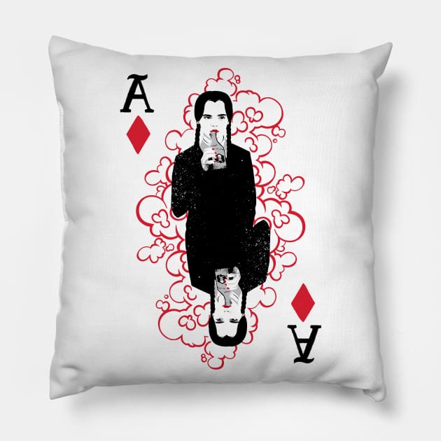 Addams Playing Card - Wednesday Pillow by polliadesign