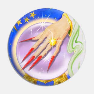 Crystal Ball Witch Painting Pin