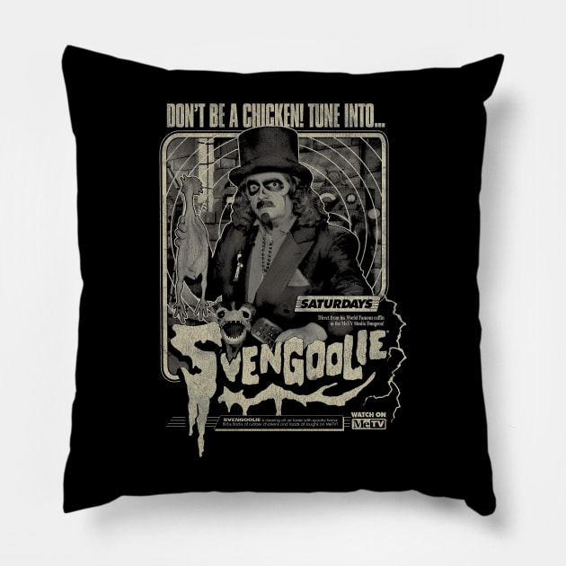 Dont be a chicken Svengoolie Pillow by CelestialCharmCrafts