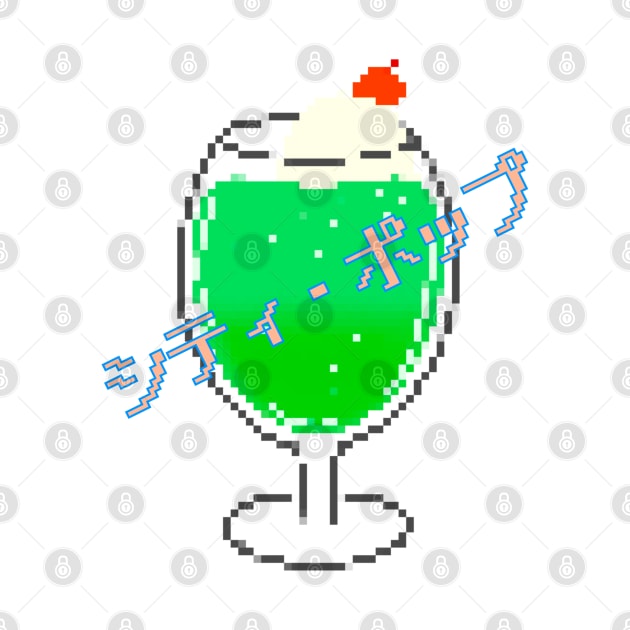 Japanese City Pop Melon Soda Pixel Kawaii Retro by Marinaaa010