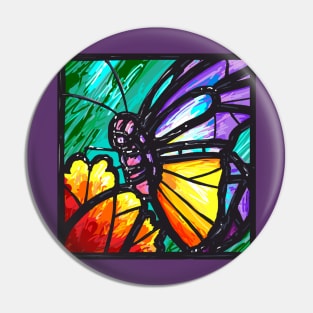 Stained Glass Butterfly Pin