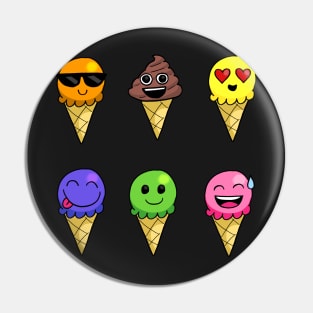 Emoji Ice Cream Sticker Pack Pin