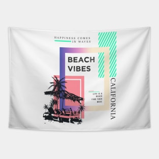 Summer California Beach Vibes Typography Tapestry