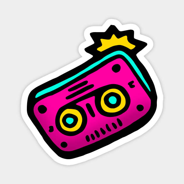 Retro Cassette Tape Magnet by VANDERVISUALS