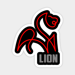 RED LINE LION Magnet