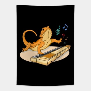 Bearded Dragon Music Piano Player Musician Tapestry