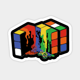 melting rubiks cube Magnet