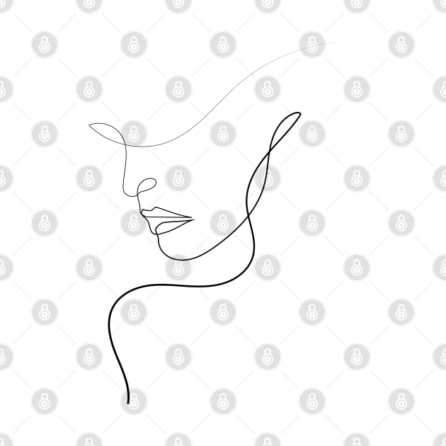 Woman With Hat | One Line Artist | Minimal Art | One Line Art | Minimalist by One Line Artist