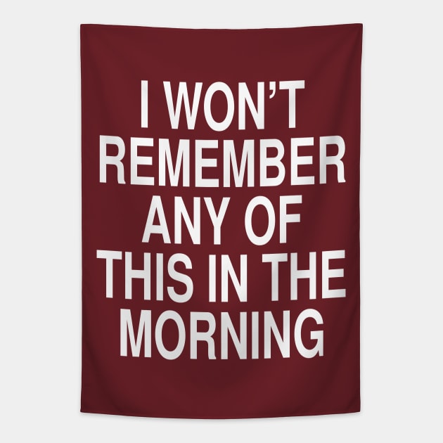 I Wont Remember Any Of This In The Morning Tapestry by Tessa McSorley