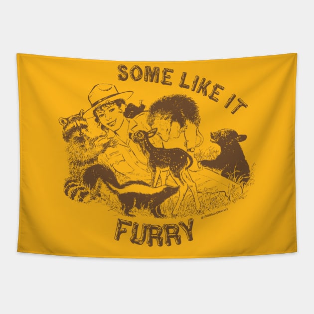 SOME LIKE IT FURRY Tapestry by toddgoldmanart