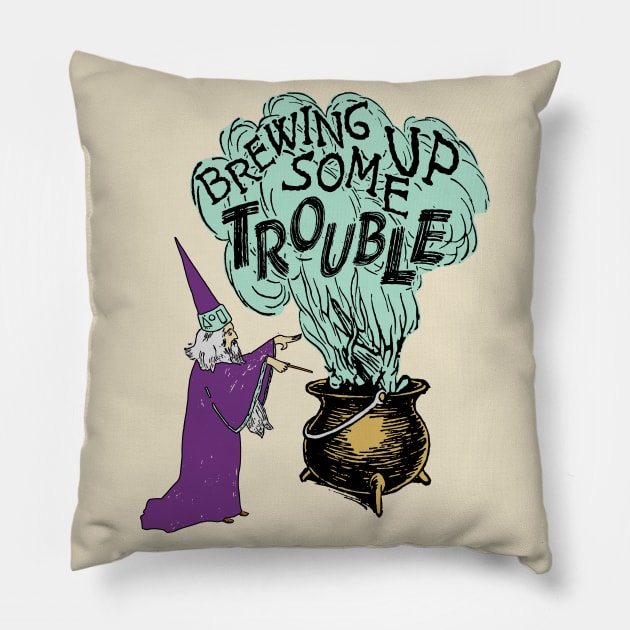 Brewing Up Some Trouble - Wizard Meme Pillow by SpaceDogLaika