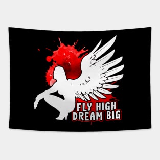 Fly High Dream Big Angel Open Wings Tapestry