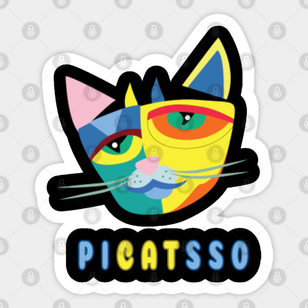 Pi Cat Sso Picasso Cat Abstract Art Gift Art Sticker