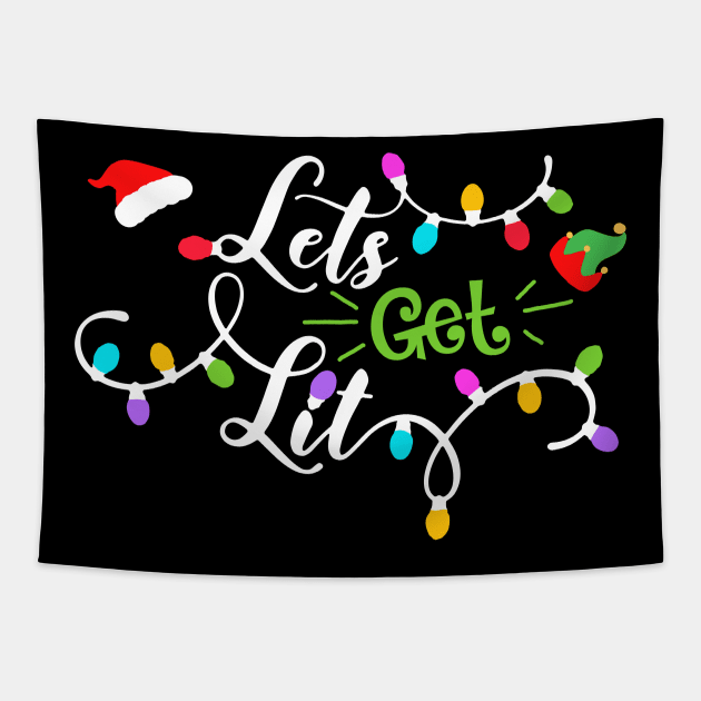 Let's Get Lit Christmas Lights Gift Tapestry by saugiohoc994