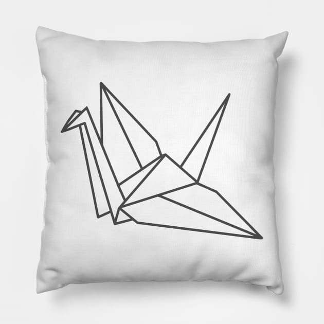 Paper Cranes Blue Pillow by Vaeya